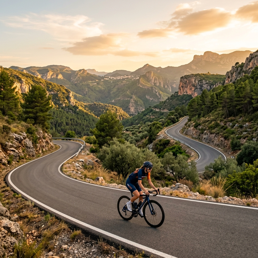 Ciclista en las montañas de Castellón